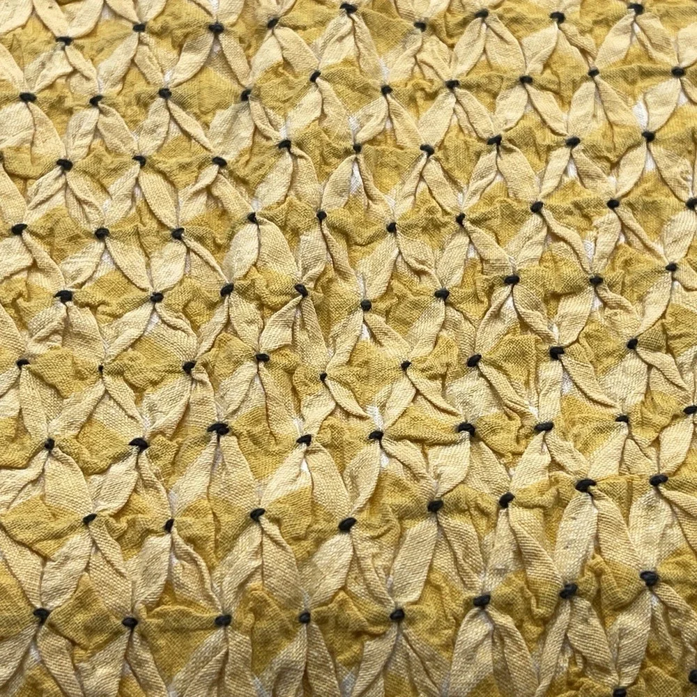 Table Runner Topper Handmade Quilted Cotton Yellow 46 X 26